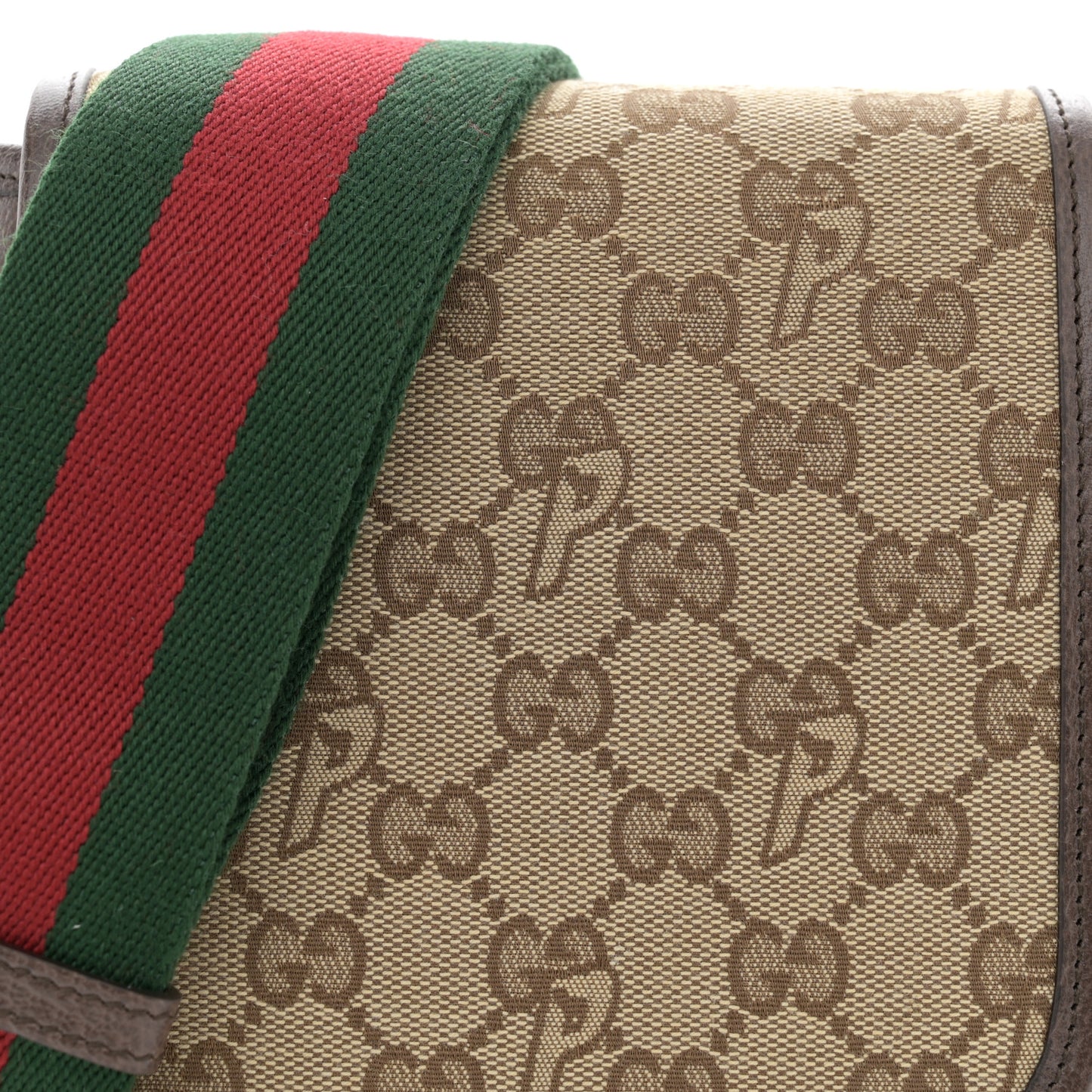 X PALACE GG P Canvas Monogram Web Flap Messenger Brown