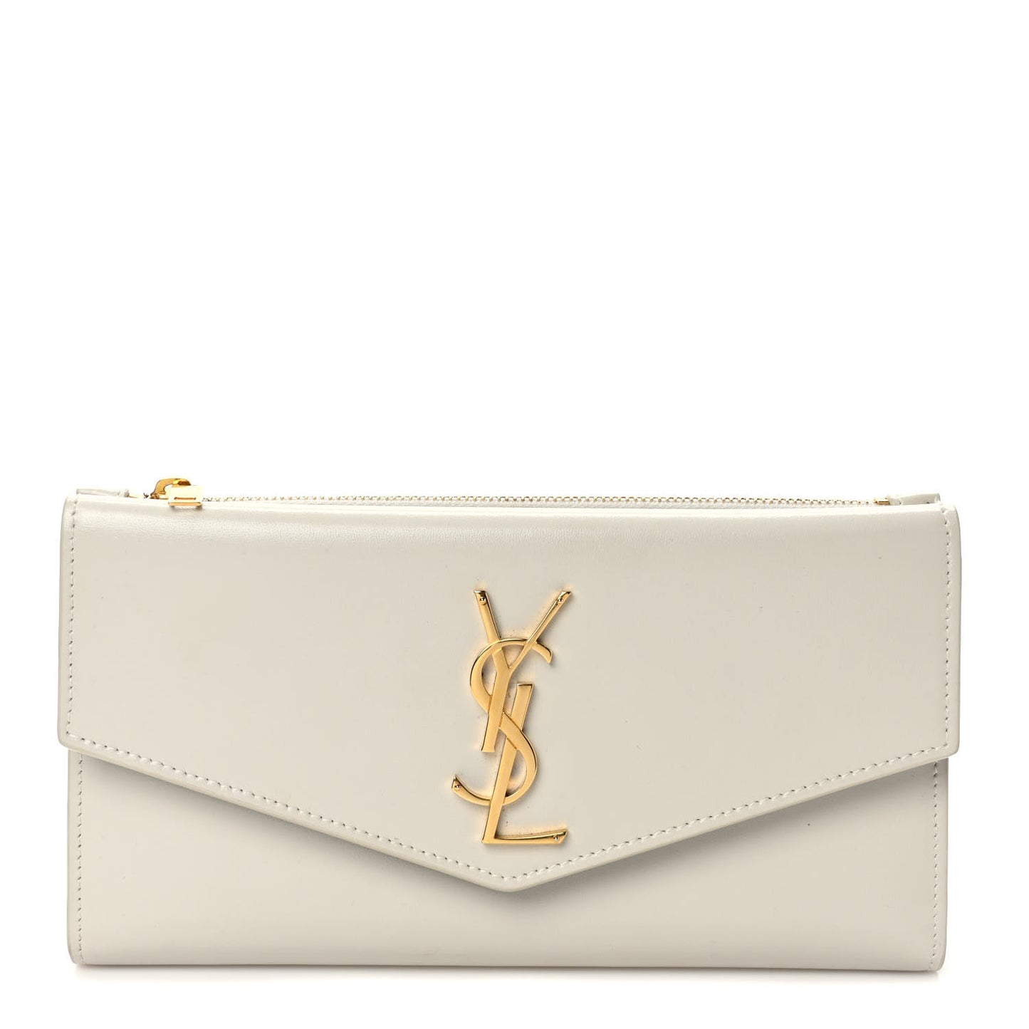 Smooth Shiny Calfskin Monogram Uptown Wallet Crema Soft