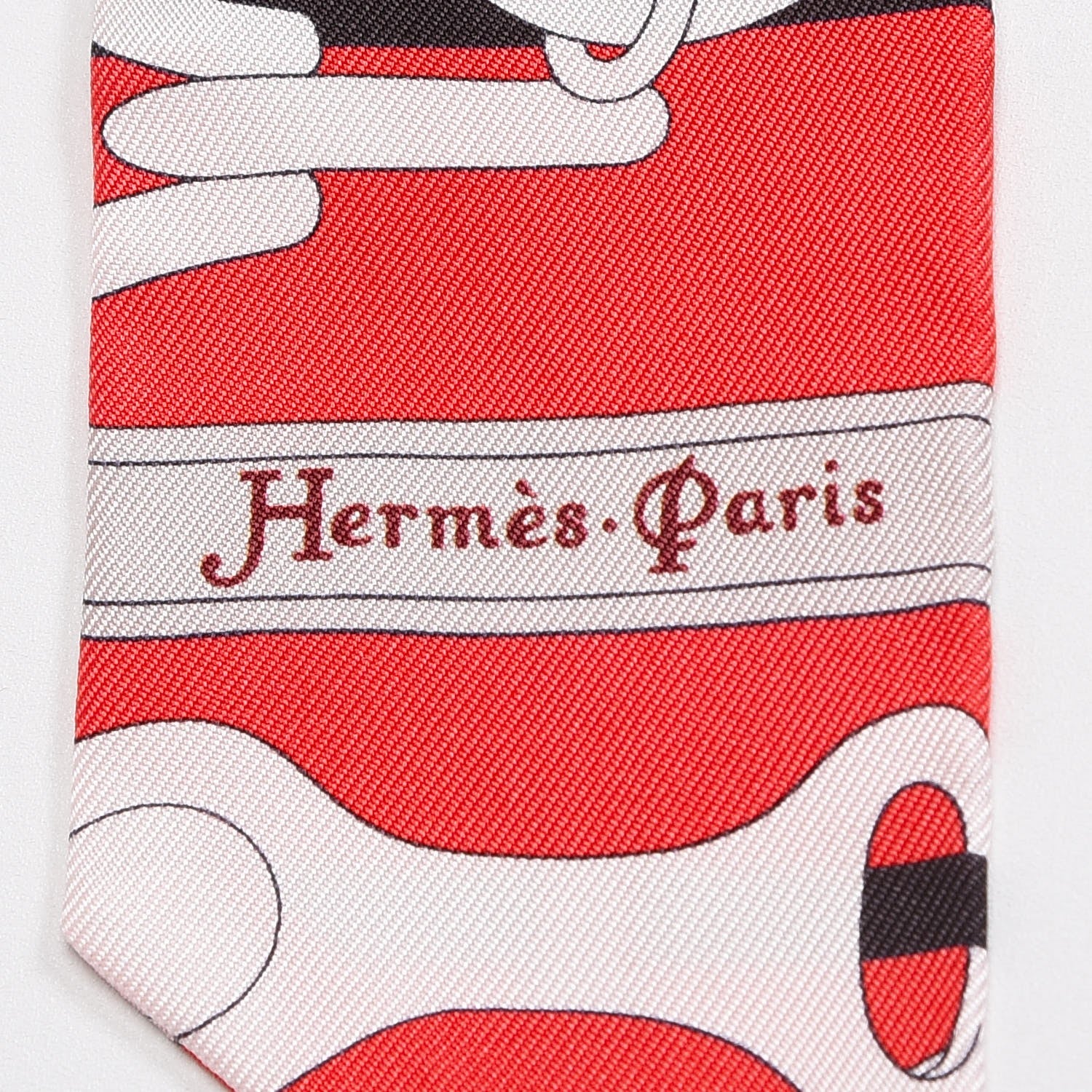 Hermes Silk Panoplie Equestre Twilly Rouge Creme Ebene 3 of 5