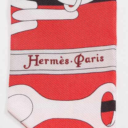 Hermes Silk Panoplie Equestre Twilly Rouge Creme Ebene 3 of 5
