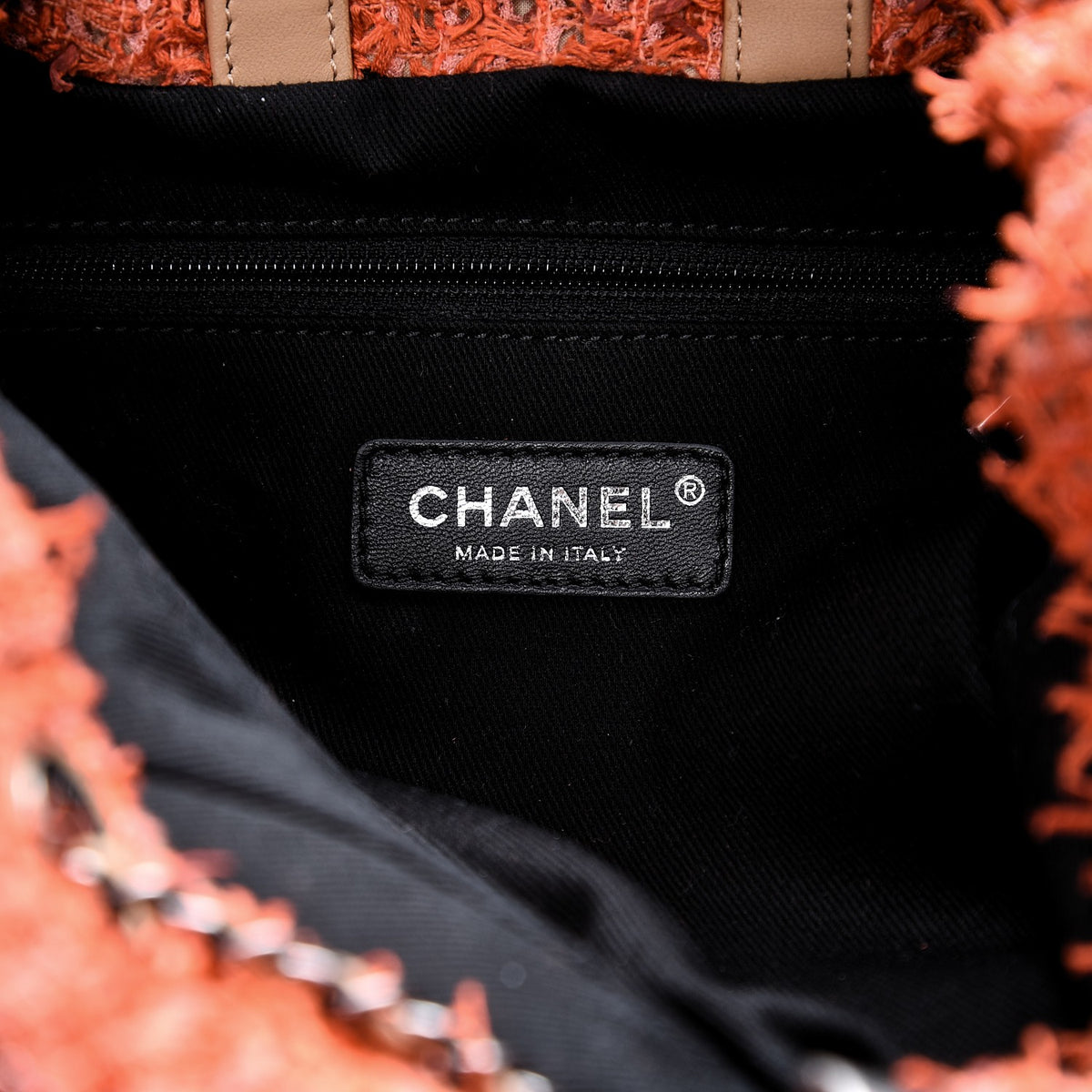 Chanel Tweed Sequins Embroidered Cubano Trip Backpack Orange Coral 6 of 8
