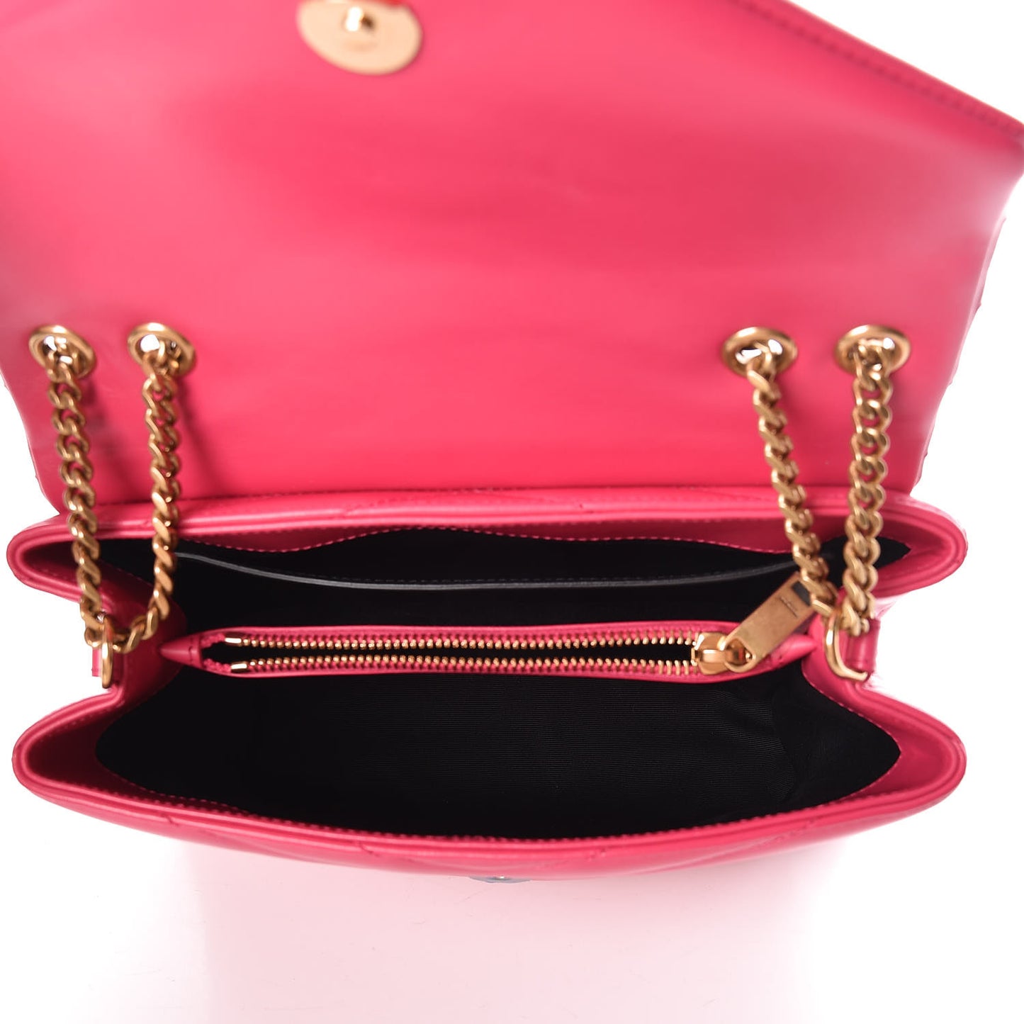 Calfskin Y Quilted Monogram Small Loulou Chain Satchel Fresh Fuchsia