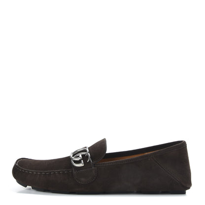 Gucci Suede Mens Driver Queen Loafers 10 Cocoa 1 of 10