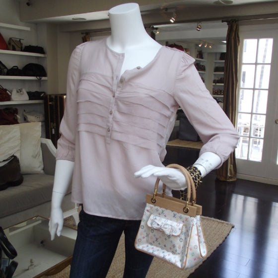 Louis Vuitton Silk Satin Monogram Multicolor Abelia White 2 of 8