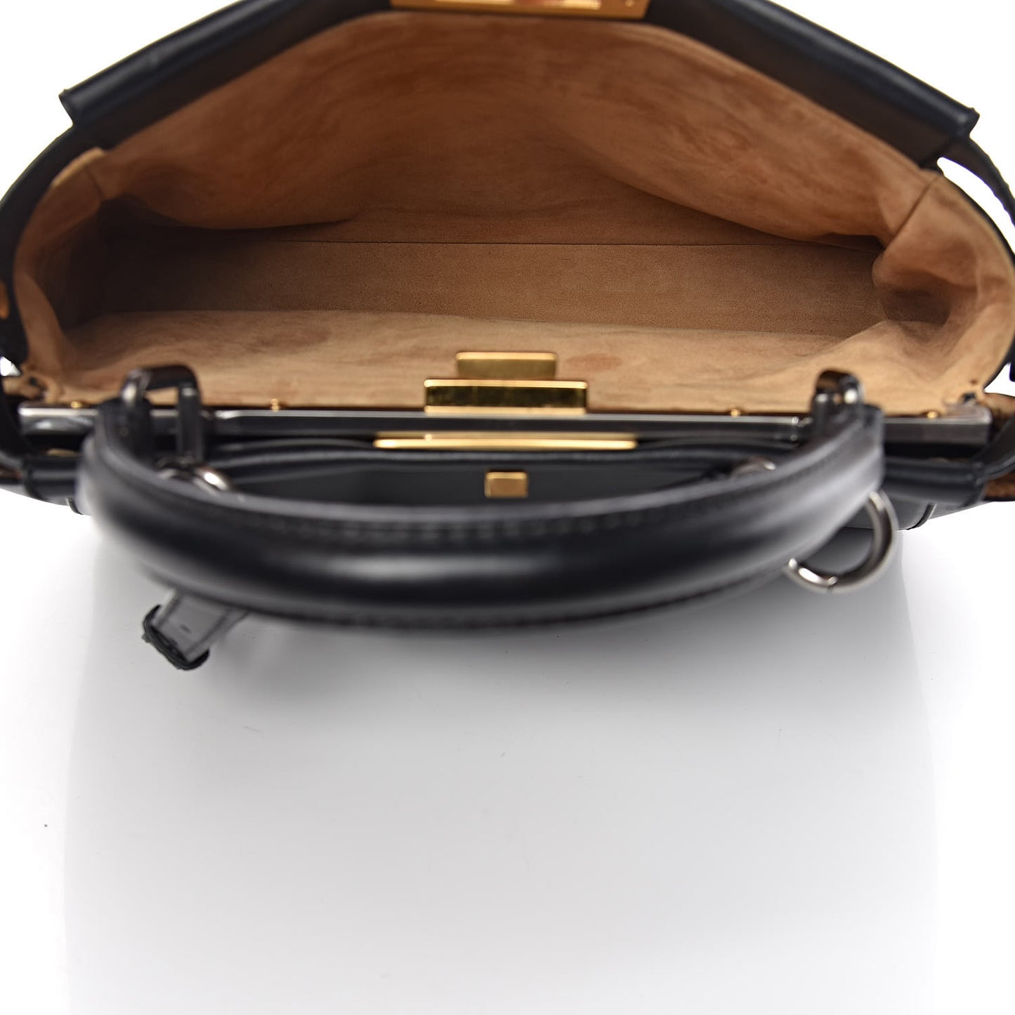 Calfskin Calf Hair Leopard Print Medium Peekaboo Iconic Satchel Black