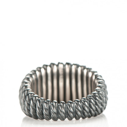 David Yurman Darkened Sterling Silver Diamond 13mm Tempo Ring 52 6.25 4 of 5
