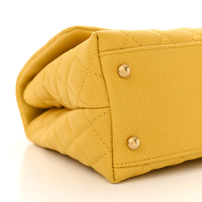 Chanel Caviar Quilted Small Coco Handle Flap Yellow 9 of 13