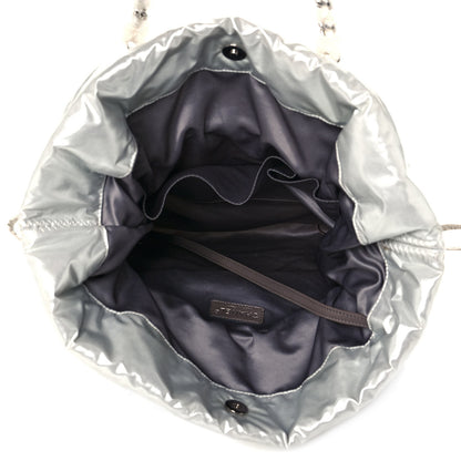 Chanel Vinyl Mohair Trimmed CC Bonbons Tote Silver 5 of 13