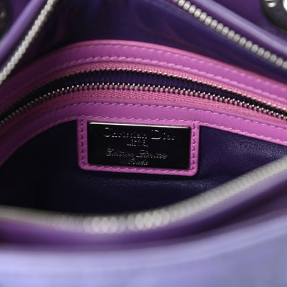 Christian Dior Lambskin Cannage Medium Bi-Color Lady Dior Pink Purple 6 of 14