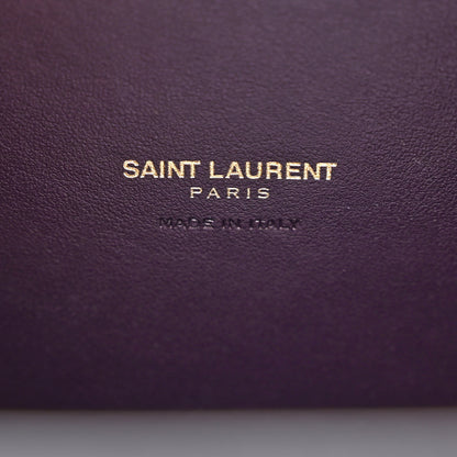 Saint Laurent Calfskin Crocodile Embossed Small Sac de Jour Prune 6 of 10