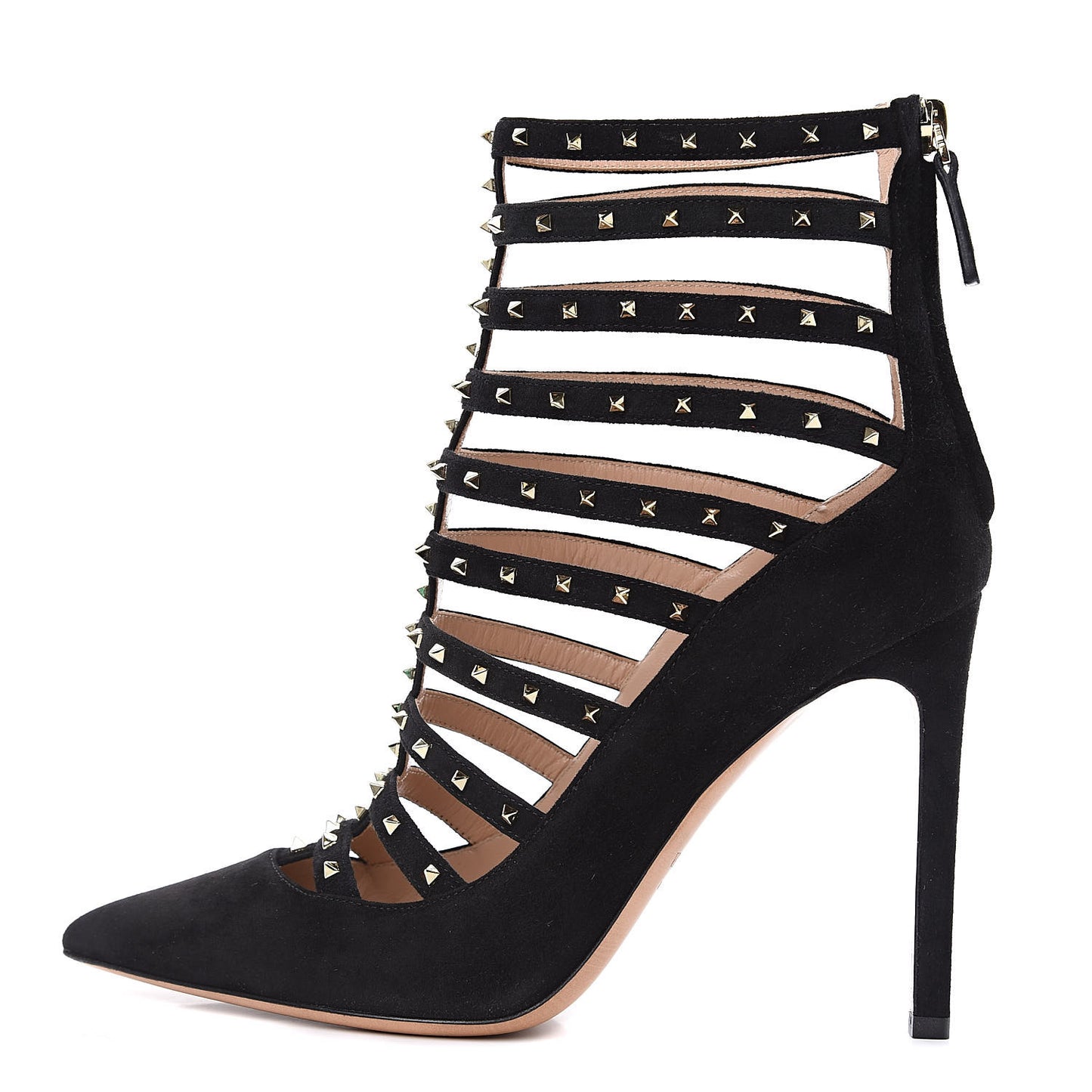 Suede Lovestud Caged 105mm Pumps 37 Black