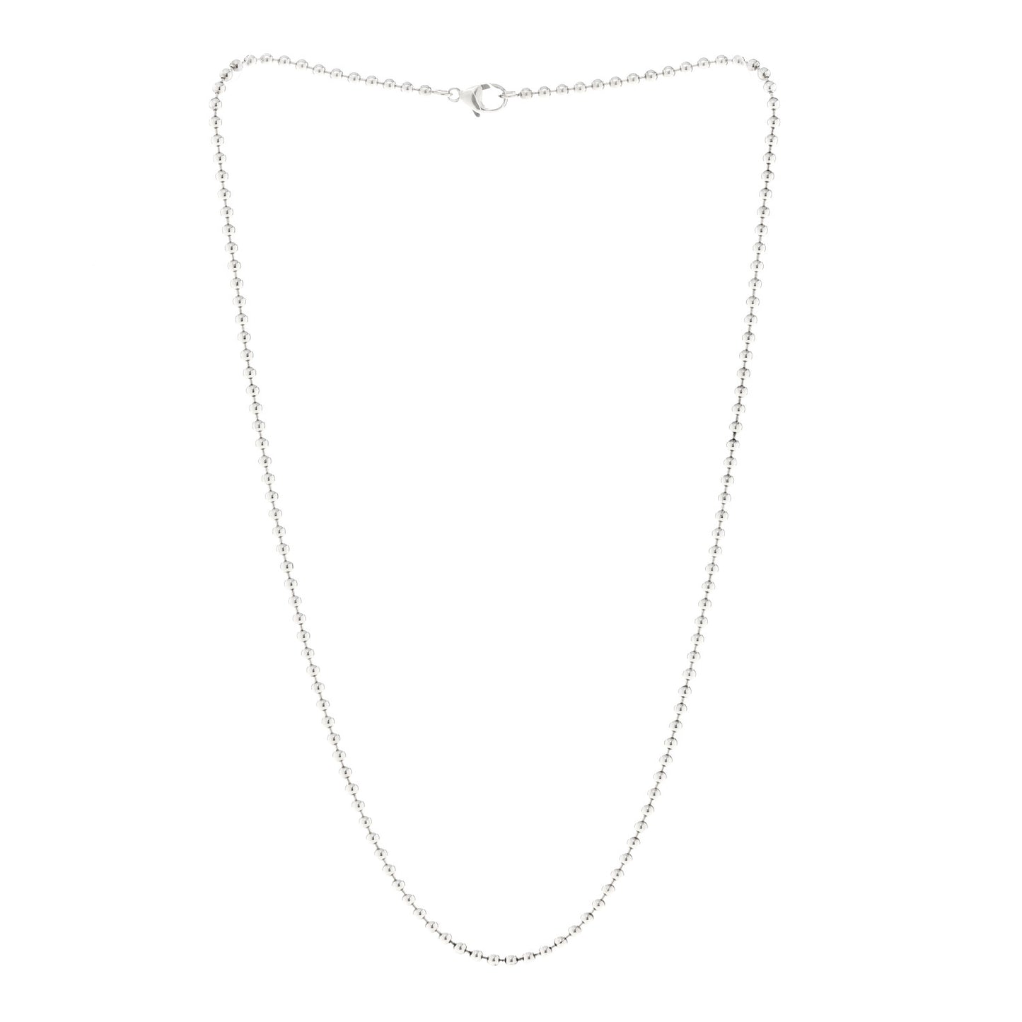 Sterling Silver 2.5mm Bead Chain Necklace 18"