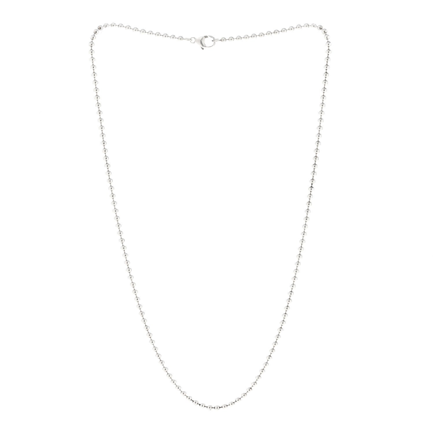 Tiffany Sterling Silver 2.5mm Bead Chain Necklace 18" 3 of 4