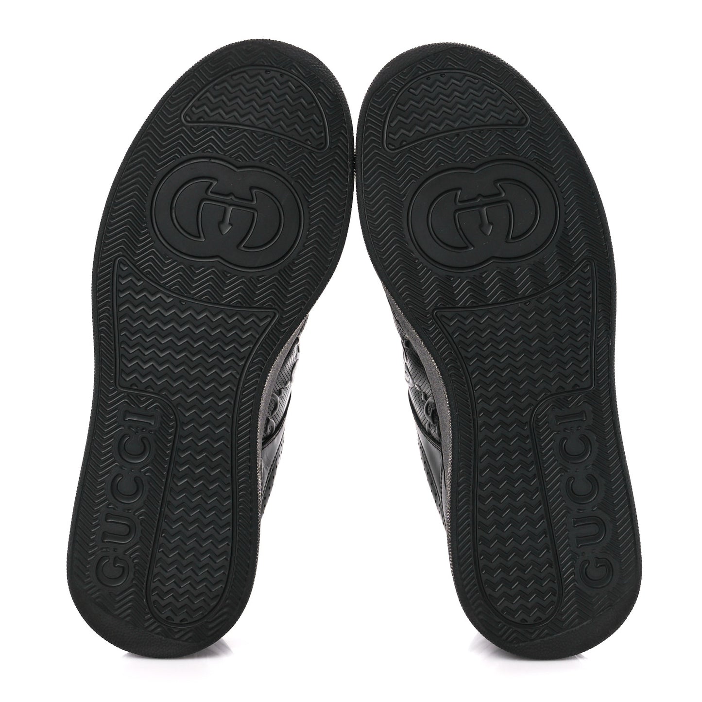 Calfskin GG Tennis Embossed Perforated Mens Interlocking G 55mm Sneakers 8 Black