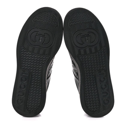 Gucci Calfskin GG Tennis Embossed Perforated Mens Interlocking G 55mm Sneakers 8 Black 5 of 10