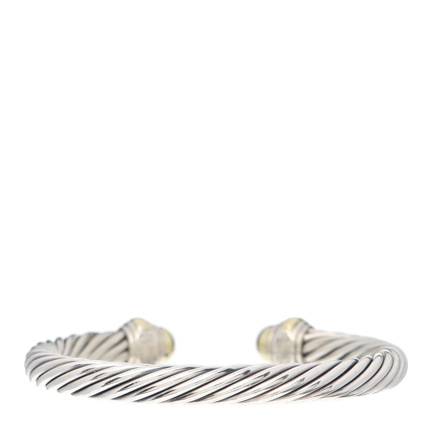 Sterling Silver 14K Yellow Gold 7mm Cable Classics Bracelet