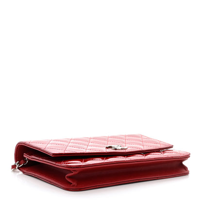 Chanel Patent Quilted Brilliant Wallet On Chain WOC Red 4 of 14