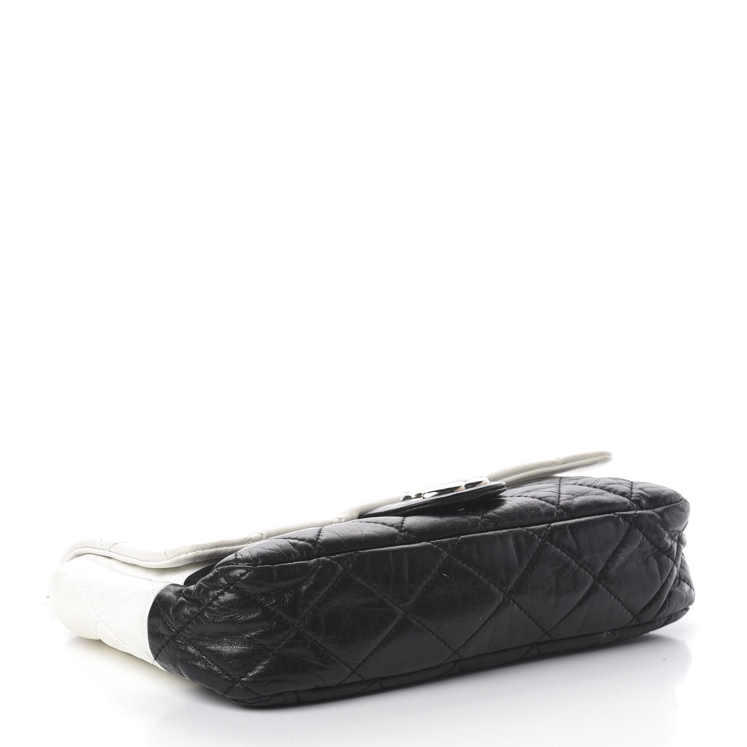 Chanel Lambskin Quilted Medium Flap Black White 3 of 9