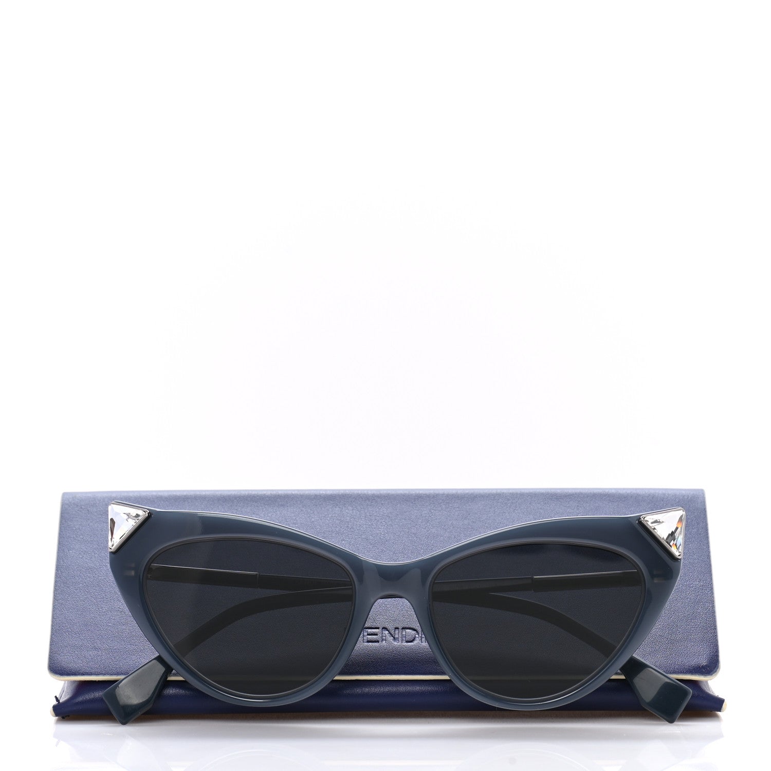 Fendi Acetate Metal FF Cat Eye Sunglasses FF 0356/S Blue 8 of 8