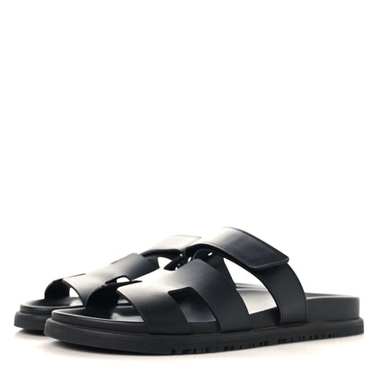 Hermes Calfskin Womens Chypre Sandals 39 Black 4 of 10