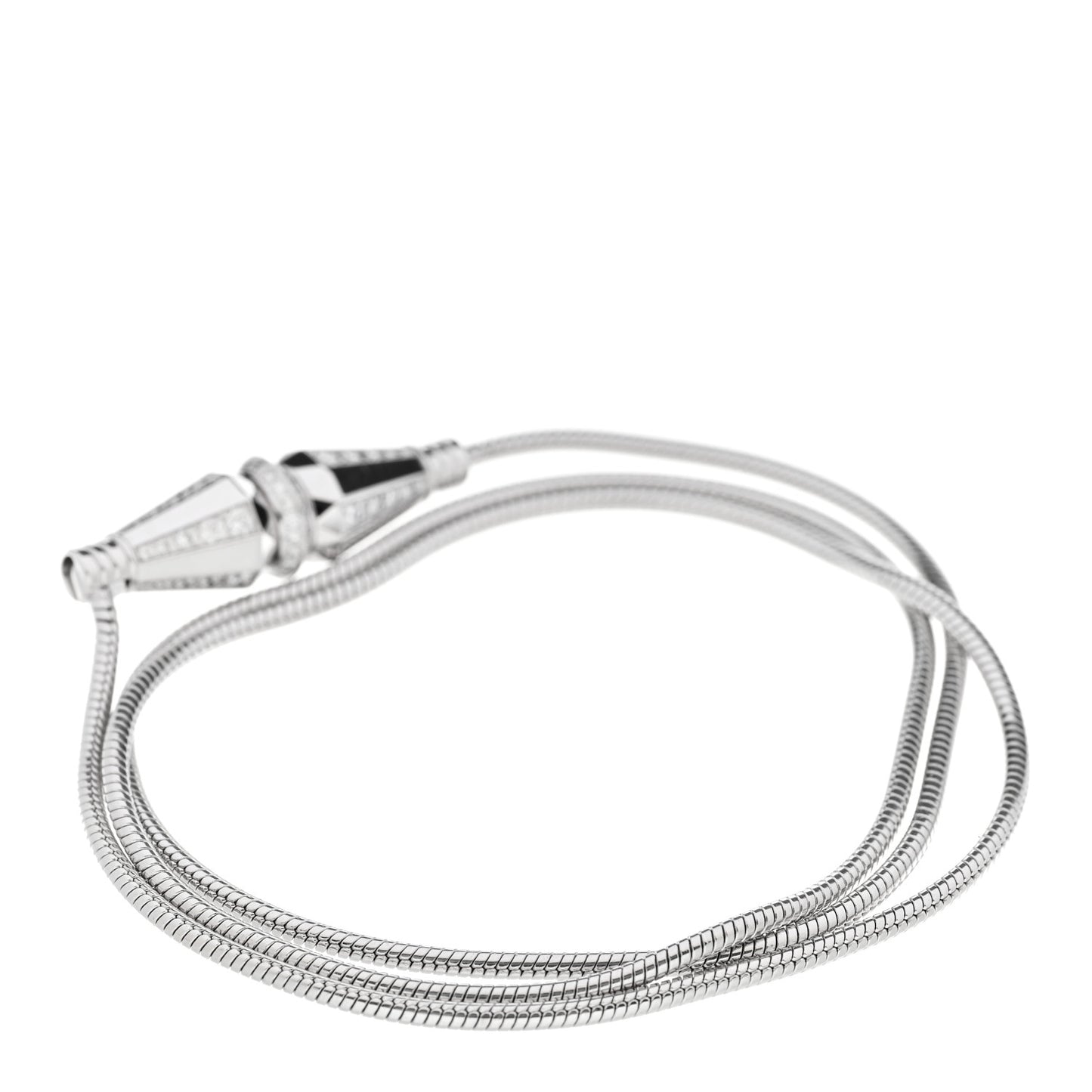 18K White Gold Diamond Jack de Boucheron Triple Wrap Bracelet