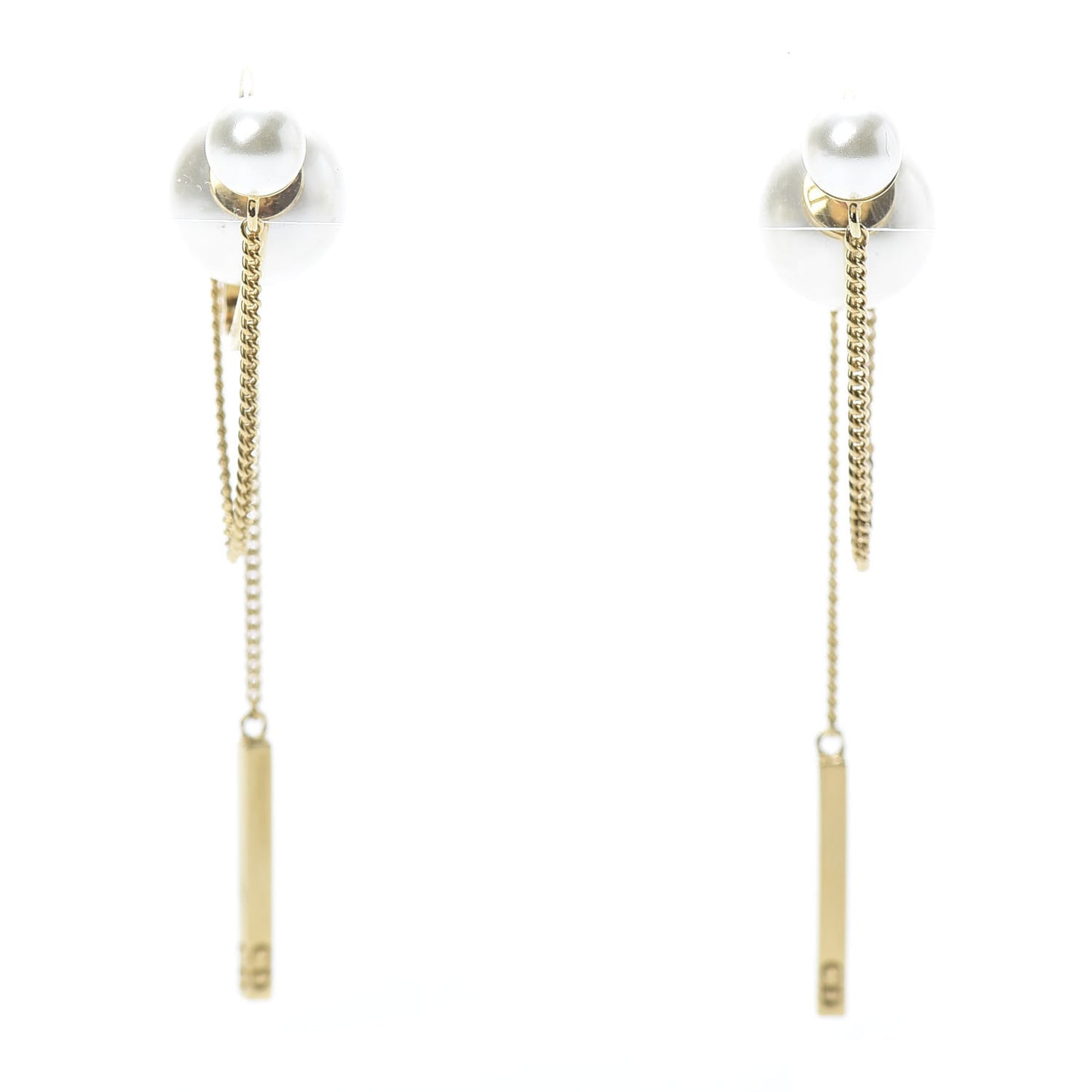 Pearl Tribales Dangle Chain Earrings Gold