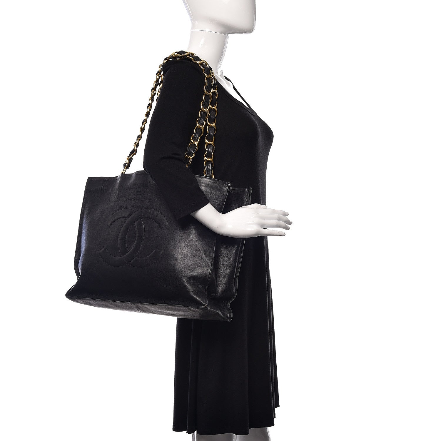 Chanel Calfskin CC Tote Black 2 of 22