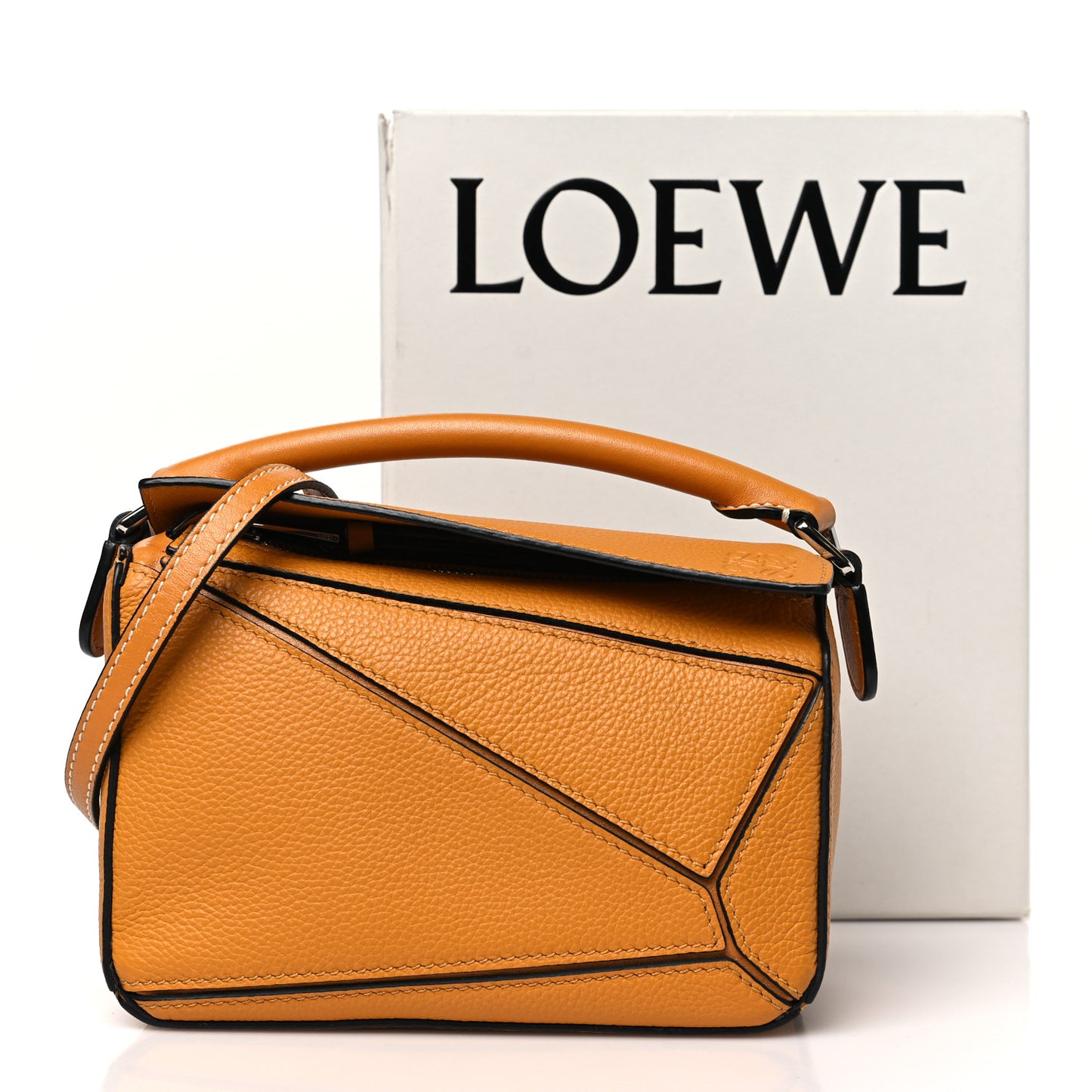 Grained Calfskin Mini Puzzle Bag Sunflower