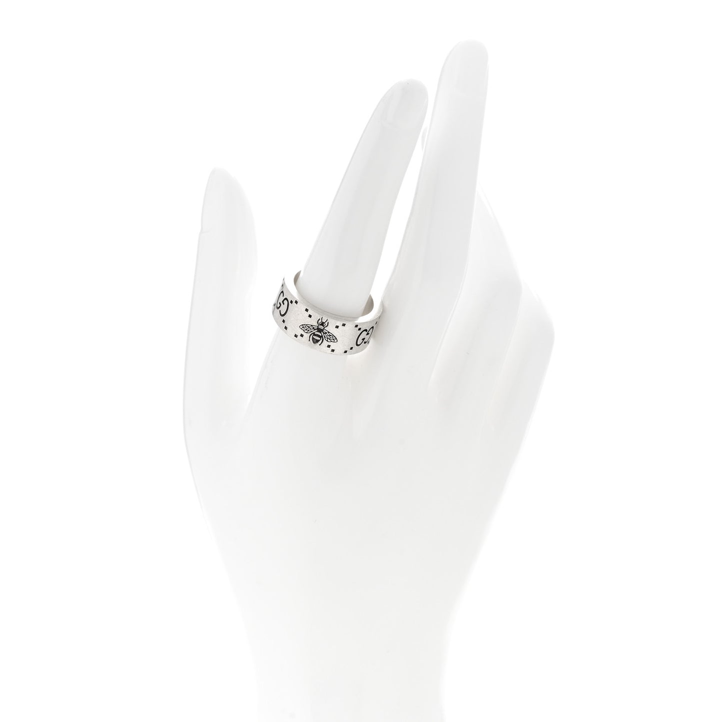 Sterling Silver GG Bee Band Ring 58 8.25