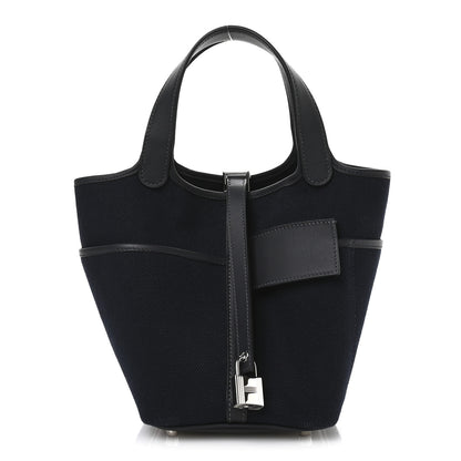 Hermes Toile Goeland Swift Cargo Picotin Lock 18 Bleu Marine 1 of 13