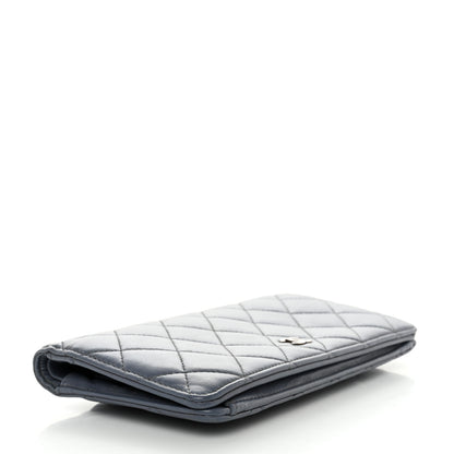 Chanel Lambskin Quilted Yen Wallet Blue 4 of 15