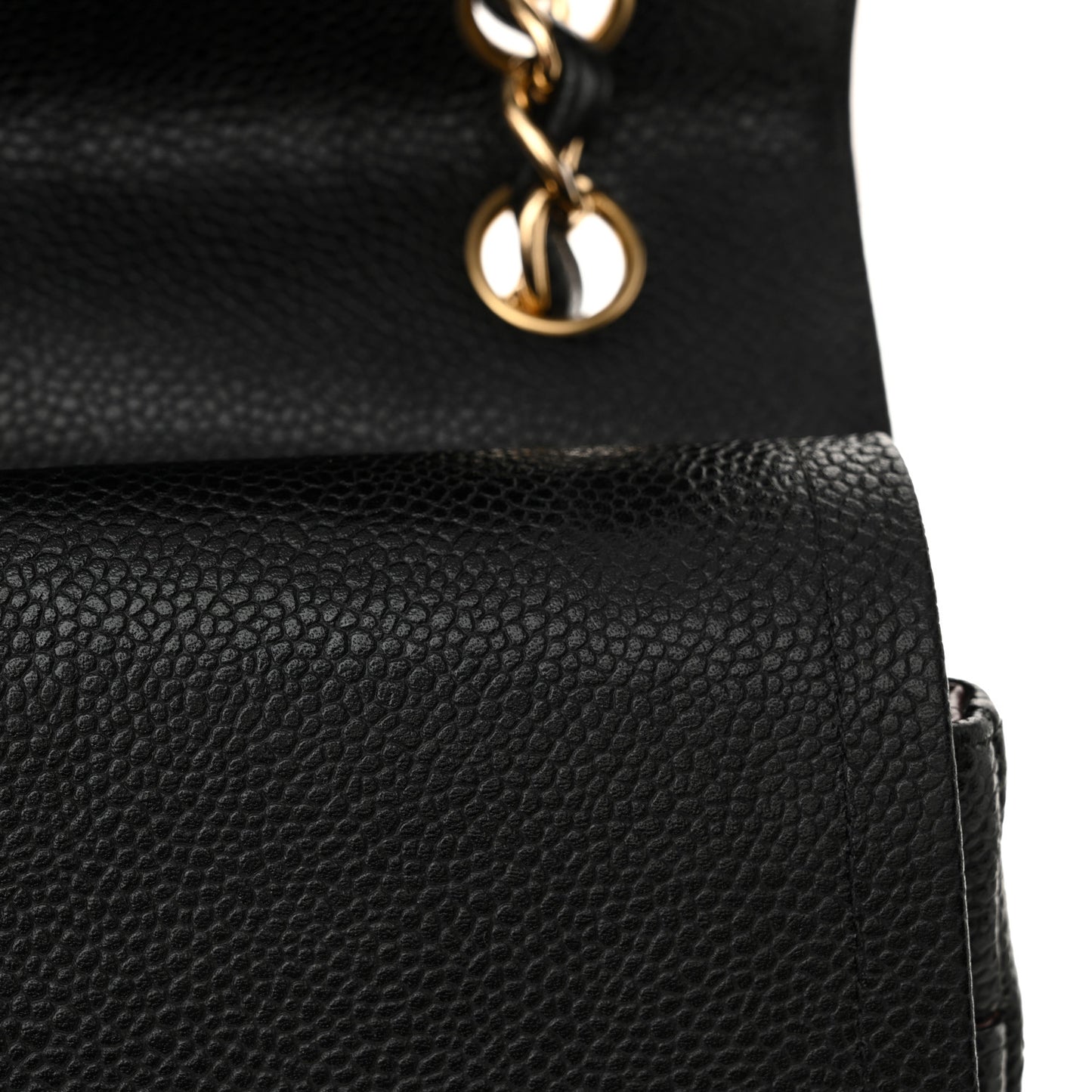 Caviar Quilted Jumbo Double Flap Black