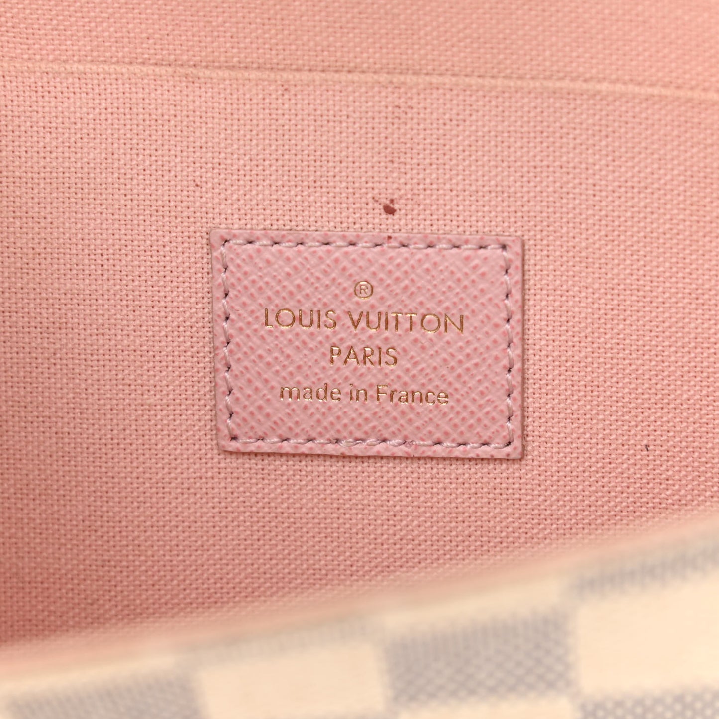 Damier Azur Pochette Felicie Chain Wallet Rose Ballerine