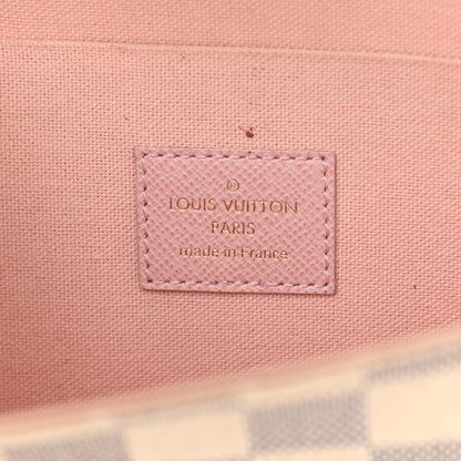 Louis Vuitton Damier Azur Pochette Felicie Chain Wallet Rose Ballerine 7 of 15