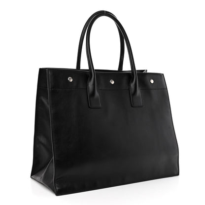 Saint Laurent Smooth Calfskin Rive Gauche Small Tote Black 3 of 10