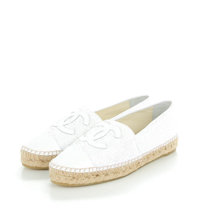 Chanel Patent Sequin CC Espadrilles 39 White 3 of 9