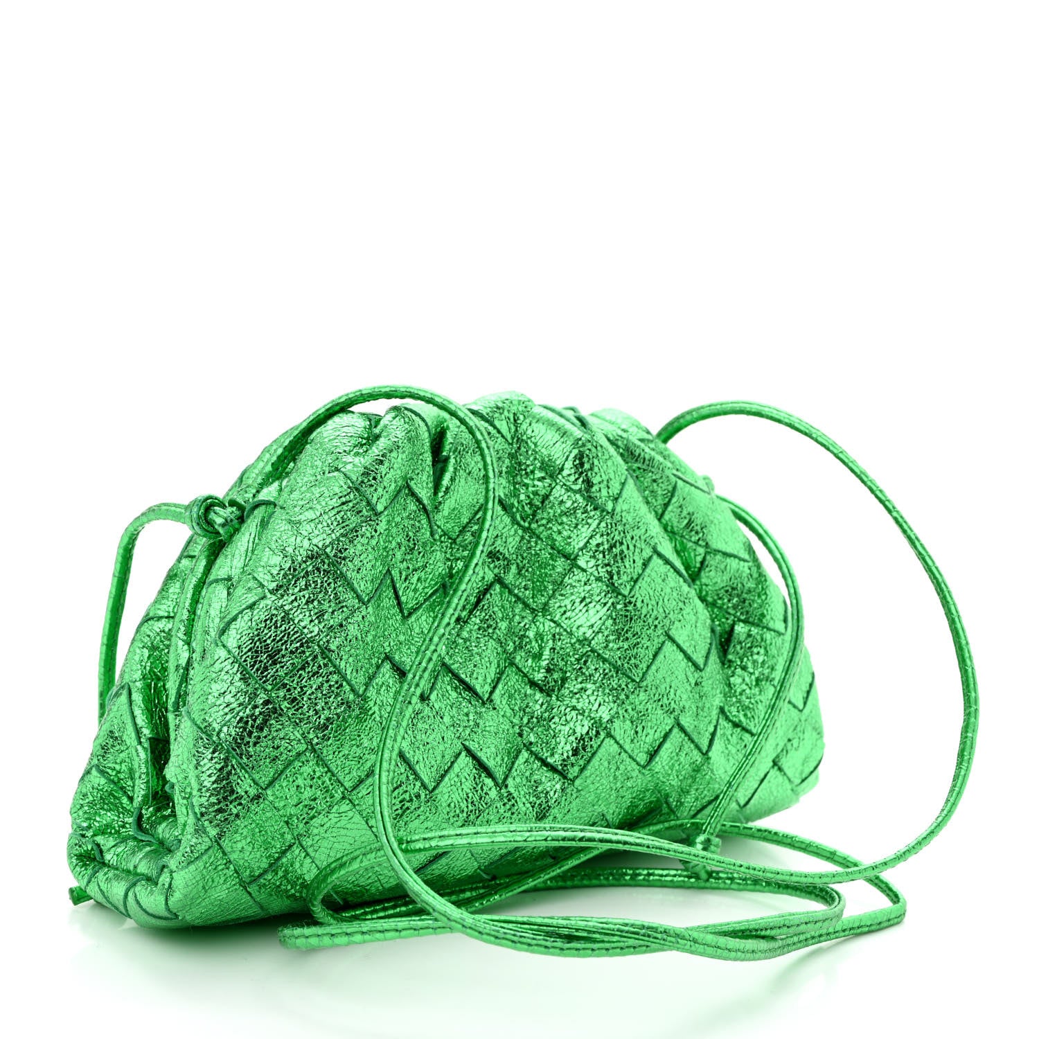 Bottega Veneta Metallic Nappa Intrecciato The Mini Pouch Parakeet 3 of 10
