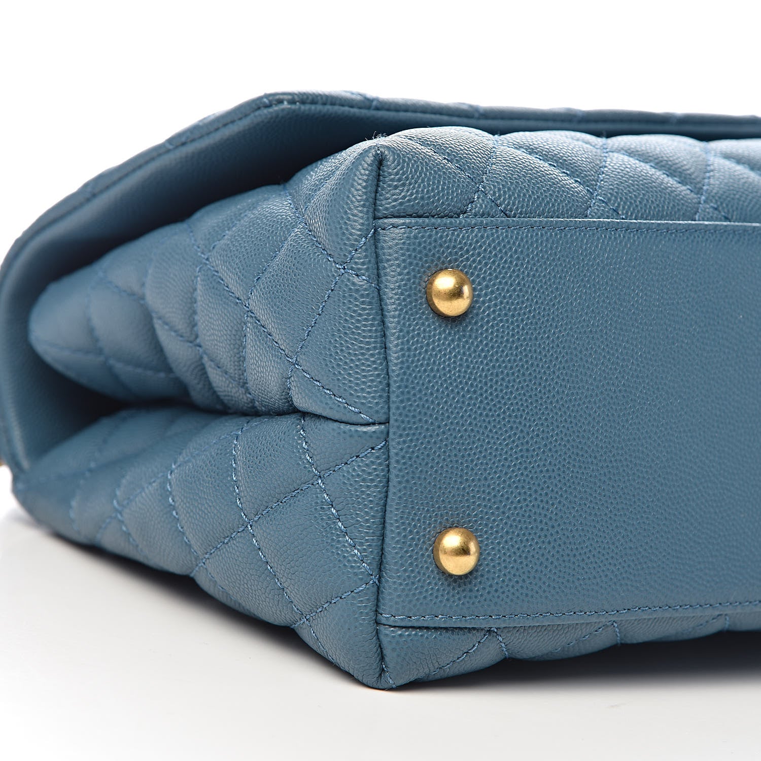 Chanel Caviar Quilted Small Coco Handle Flap Blue 8 of 11