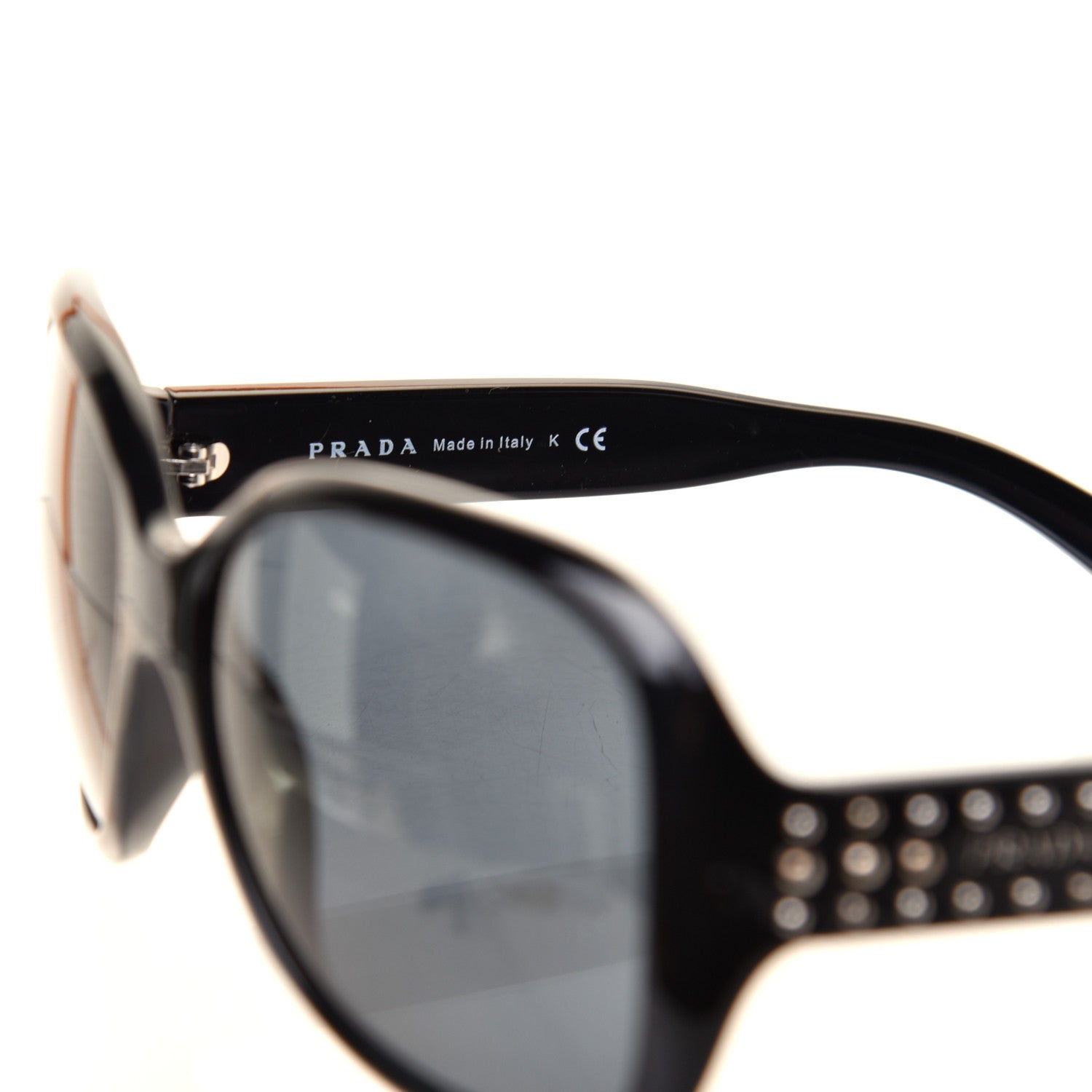 Prada Studded Sunglasses SPR 04M Black 6 of 8