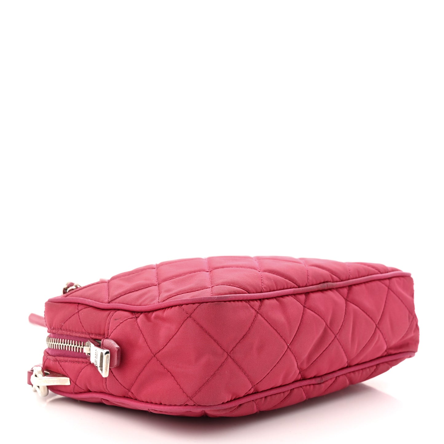 Nylon Tessuto Impuntu Quilted Chain Crossbody Ibisco
