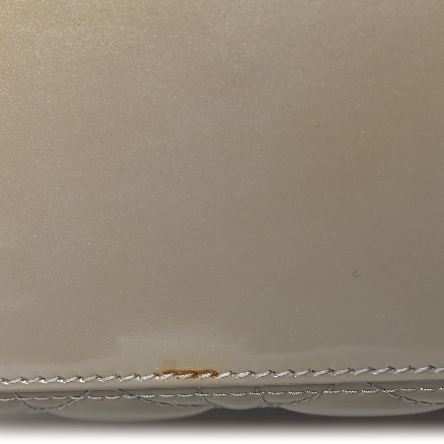CHRISTIAN DIOR Patent Cannage Medium Lady Dior Grey Grey