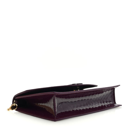 Christian Louboutin Patent Birdy Snakeskin Embossed Loubi54 Crossbody Clutch Merlot 4 of 10