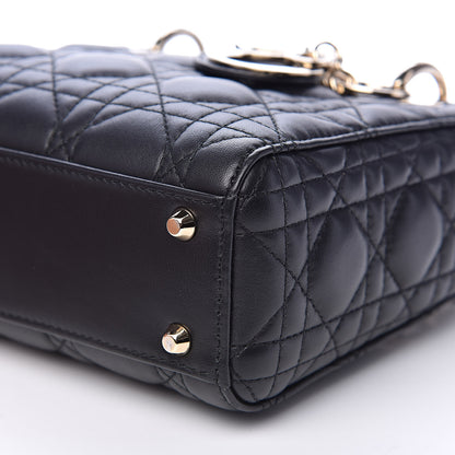 Christian Dior Lambskin Cannage Mini Lady Dior Black 9 of 12