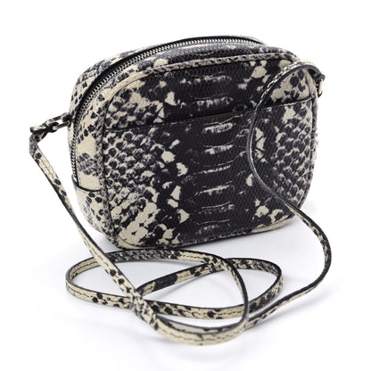 Saint Laurent Python Embossed Calfskin Monogram Blogger Bag Black Beige 3 of 10