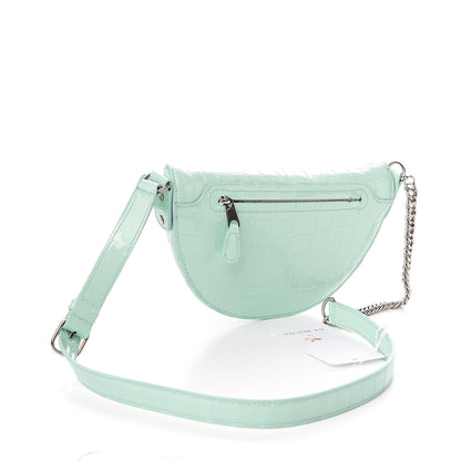 Balenciaga Shiny Calfskin Crocodile Embossed XXS Souvenir Belt Bag Green 2 of 8
