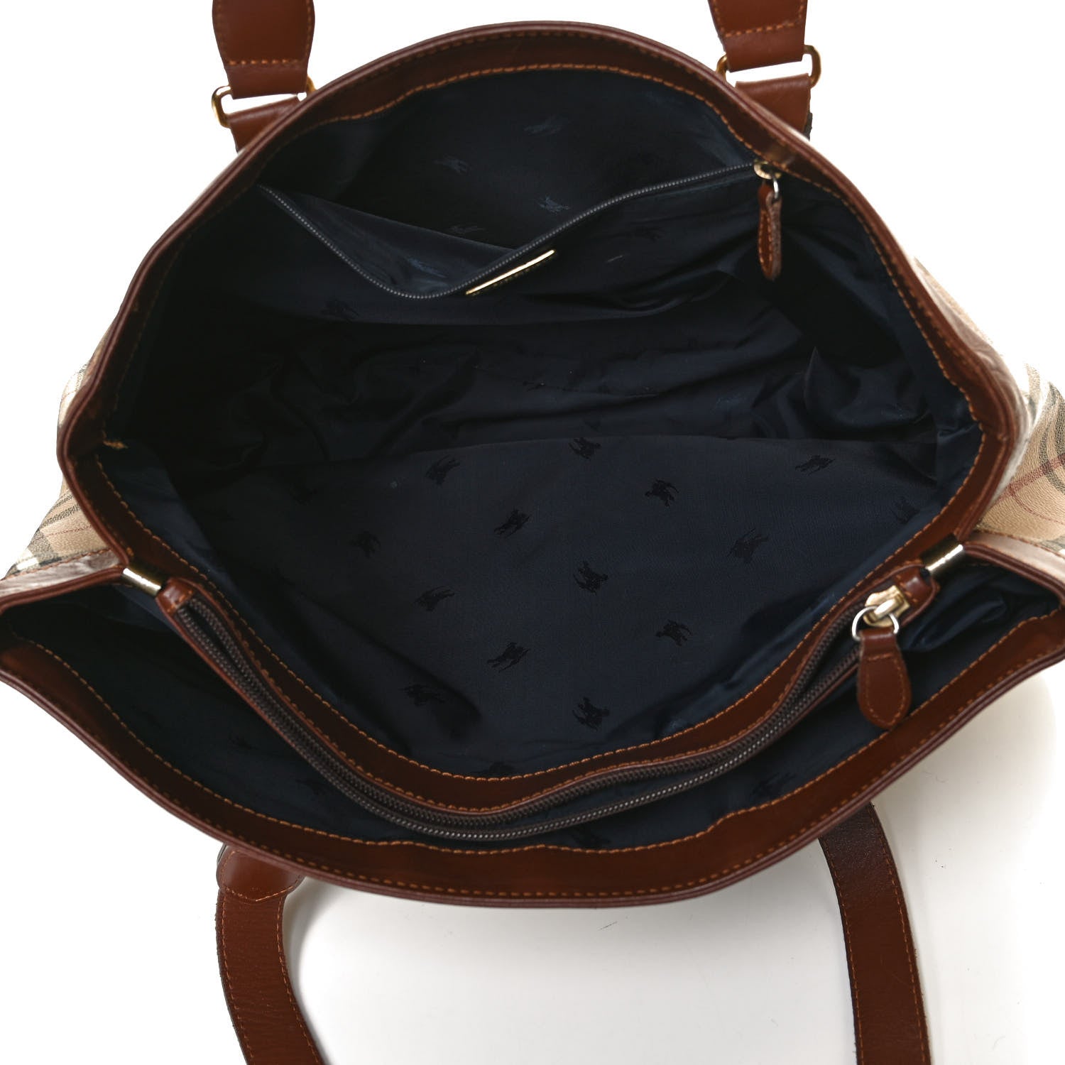 Burberry Haymarket Check Tote Dark Tan 5 of 13