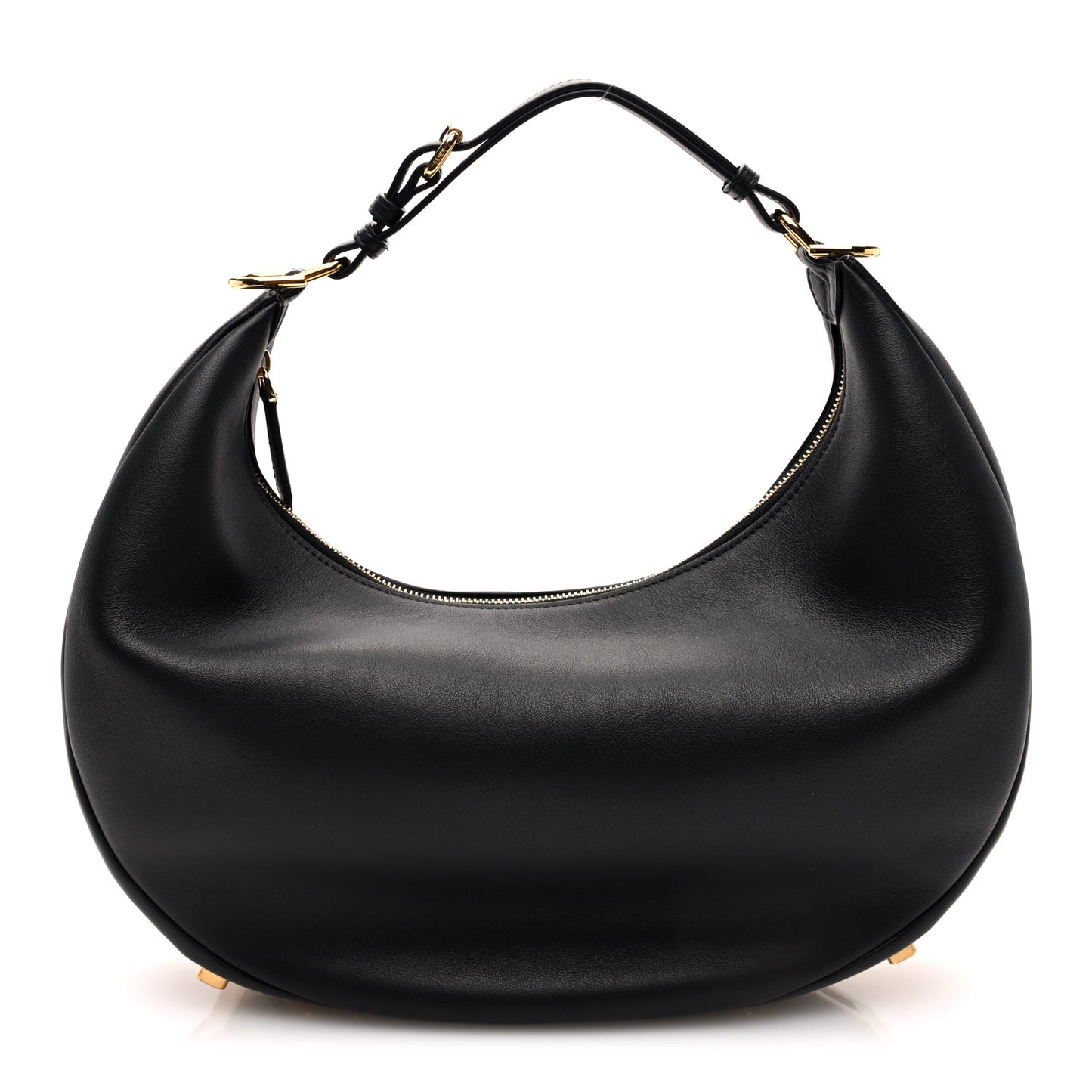 Vitello Grace Matte Medium Fendigraphy Hobo Bag Black