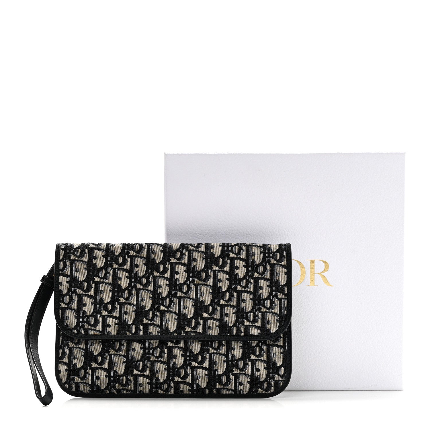 Christian Dior Oblique Flap Pouch Clutch Blue 9 of 9