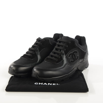 Chanel Suede Calfskin CC Sneakers 36 Black 3 of 7