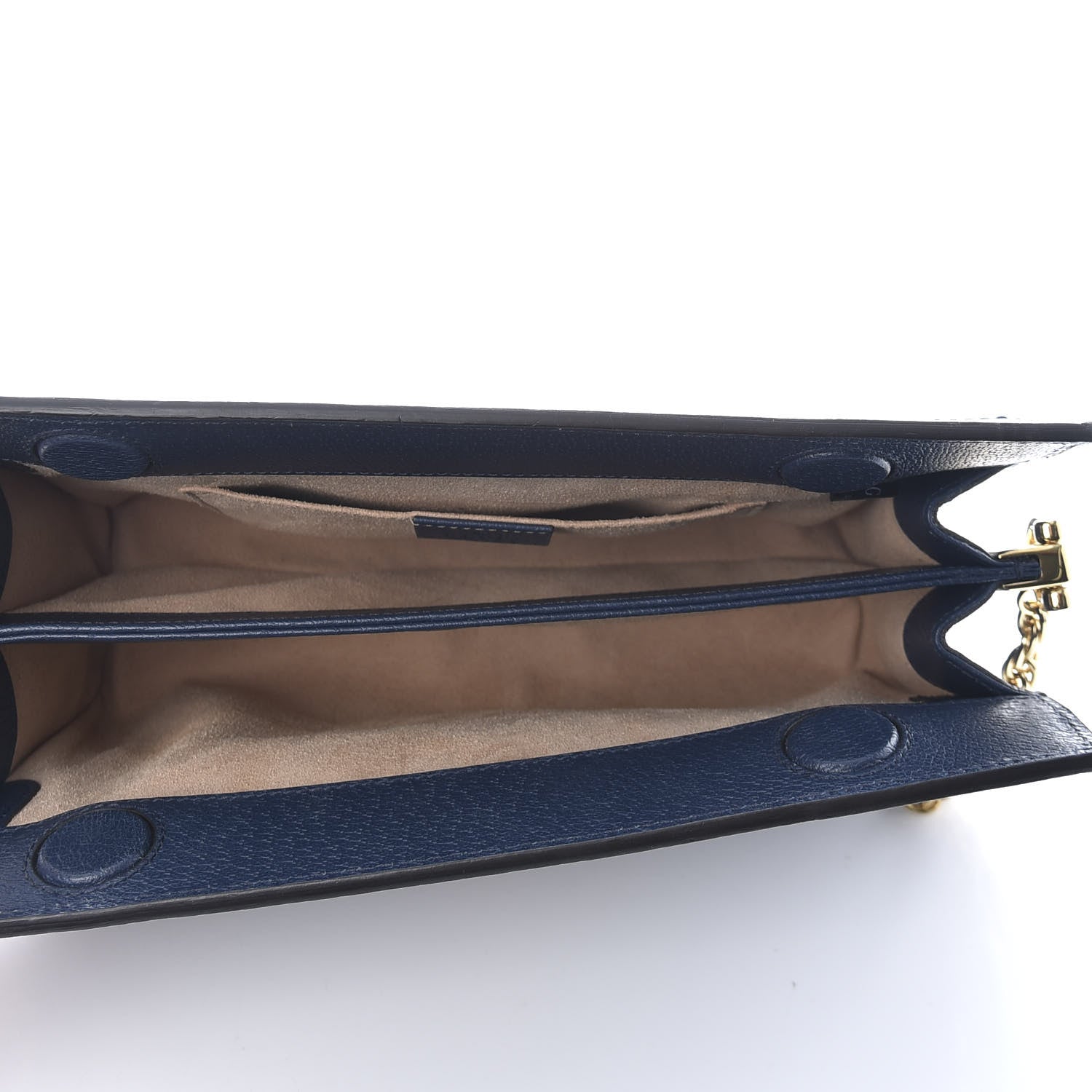 Gucci Textured Calfskin Web Small Ophidia Chain Shoulder Bag Blue Agata 5 of 9